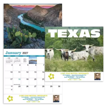 Texas Appointment Wall Calendar - Stapled